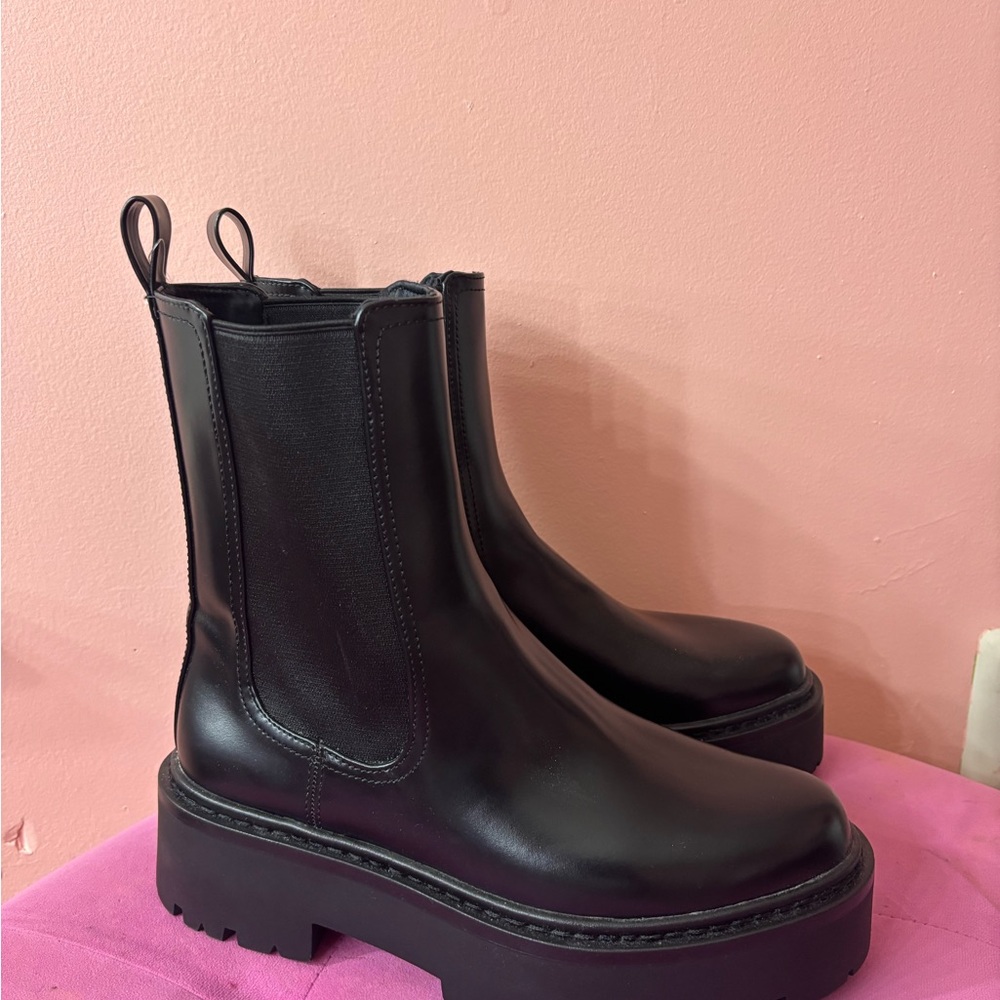 H&M Black Platform Ankle Boots